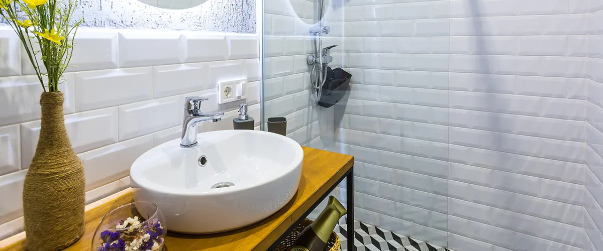 small sink in a bathroom remodel