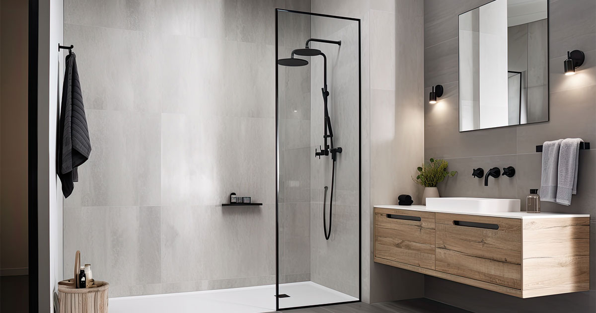 minimal design walk shower are simplicity, functionality, and clean lines with a focus on natural materials and subdued colors